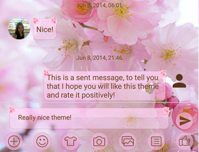 اسکرین شات برنامه SMS Messages Love Cherry Theme 8