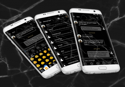 اسکرین شات برنامه SMS Messages MarbleBlack Theme 1
