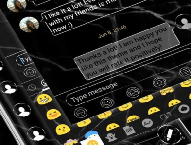 اسکرین شات برنامه SMS Messages MarbleBlack Theme 5