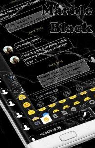 اسکرین شات برنامه SMS Messages MarbleBlack Theme 6