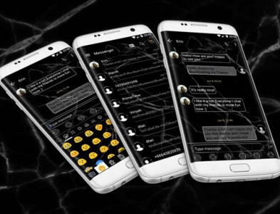 اسکرین شات برنامه SMS Messages MarbleBlack Theme 7