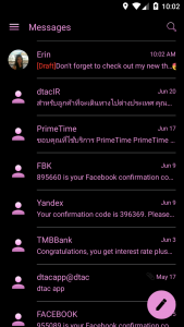 اسکرین شات برنامه SMS Messages Metallic Pink 5