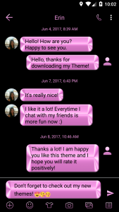 اسکرین شات برنامه SMS Messages Metallic Pink 4