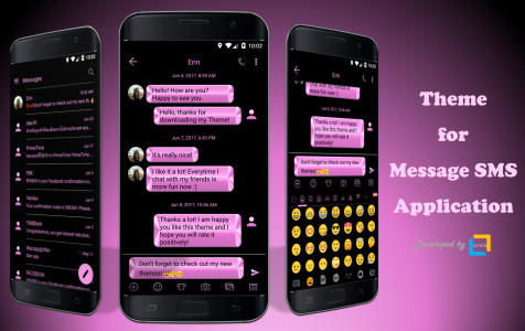 اسکرین شات برنامه SMS Messages Metallic Pink 3