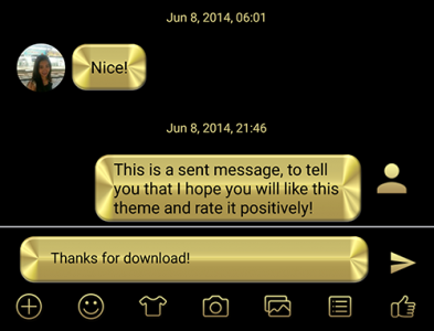 اسکرین شات برنامه SMS Messages Metallic Gold 6