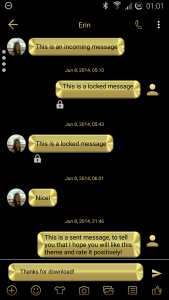 اسکرین شات برنامه SMS Messages Metallic Gold 2