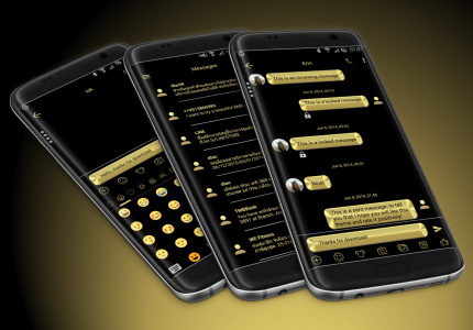 اسکرین شات برنامه SMS Messages Metallic Gold 1