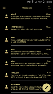 اسکرین شات برنامه SMS Messages Metallic Gold 3