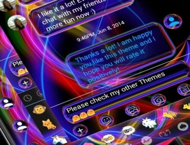 اسکرین شات برنامه SMS Messages Neon Multi Theme 6