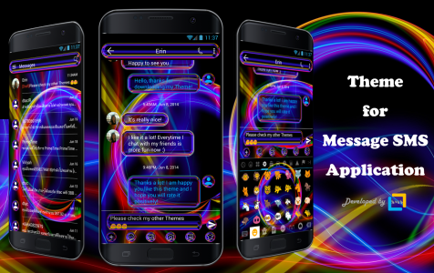 اسکرین شات برنامه SMS Messages Neon Multi Theme 1