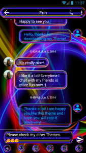 اسکرین شات برنامه SMS Messages Neon Multi Theme 2