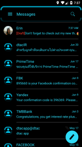 اسکرین شات برنامه SMS Messages Neon Led Blue 3