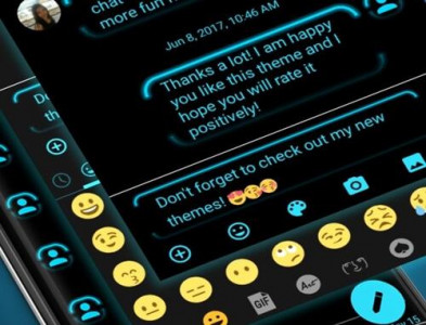 اسکرین شات برنامه SMS Messages Neon Led Blue 6
