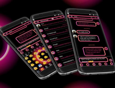 اسکرین شات برنامه SMS Messages Retro Pink Theme 7