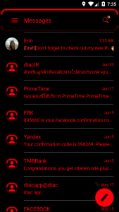 اسکرین شات برنامه SMS Messages NeonLed Red Theme 3