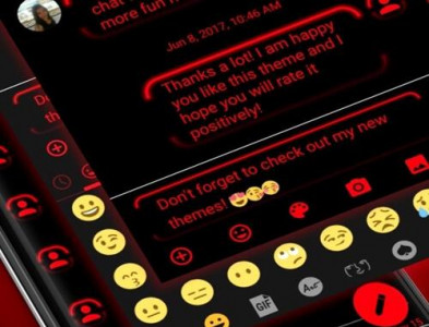 اسکرین شات برنامه SMS Messages NeonLed Red Theme 6