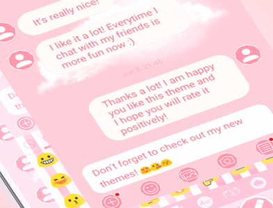 اسکرین شات برنامه SMS Messages Pink Cloud Theme 6
