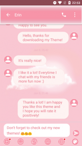 اسکرین شات برنامه SMS Messages Pink Cloud Theme 2