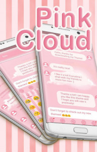 اسکرین شات برنامه SMS Messages Pink Cloud Theme 5