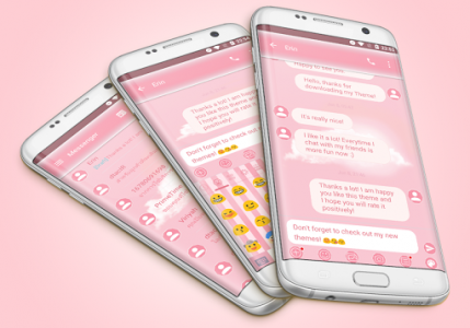 اسکرین شات برنامه SMS Messages Pink Cloud Theme 1