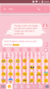 اسکرین شات برنامه SMS Messages Pink Cloud Theme 4