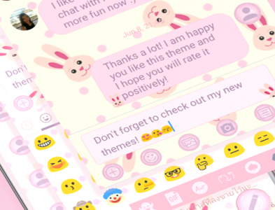 اسکرین شات برنامه SMS Messages Rabbit Pink Theme 6