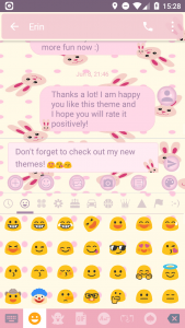 اسکرین شات برنامه SMS Messages Rabbit Pink Theme 4