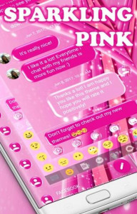 اسکرین شات برنامه SMS Messages Sparkling Pink 5