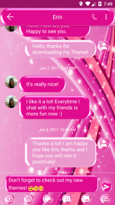 اسکرین شات برنامه SMS Messages Sparkling Pink 2