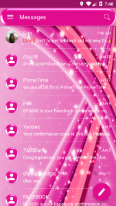 اسکرین شات برنامه SMS Messages Sparkling Pink 3