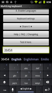 اسکرین شات برنامه MultiLing Keyboard 2