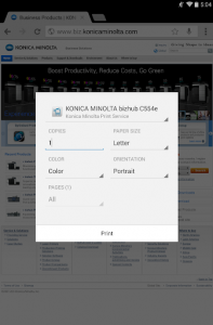 اسکرین شات برنامه Konica Minolta Print Service 2