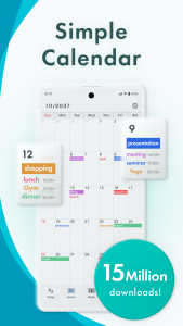 اسکرین شات برنامه Simple Calendar - easy planner 1