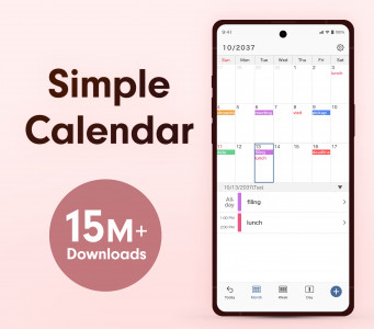 اسکرین شات برنامه Simple Calendar - easy planner 1