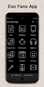 اسکرین شات برنامه Exo Songs Lyrics & Wallpapers 6
