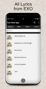 اسکرین شات برنامه Exo Songs Lyrics & Wallpapers 7