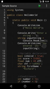 اسکرین شات برنامه C# Programming Compiler 1