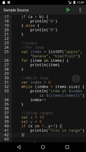 اسکرین شات برنامه Kotlin Programming Compiler 1