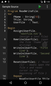اسکرین شات 1 برنامه Pascal Programming Compiler