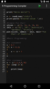 اسکرین شات برنامه R Programming Compiler 1