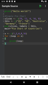 اسکرین شات 1 برنامه R Programming Compiler