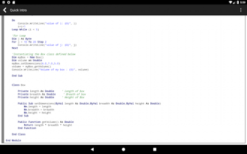 اسکرین شات برنامه Visual Basic (VB.NET) Programming Compiler 8