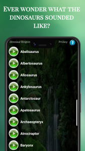 اسکرین شات 1 برنامه Dinosaur Ringtones