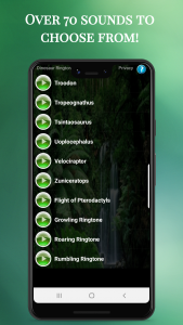 اسکرین شات 5 برنامه Dinosaur Ringtones