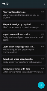 اسکرین شات برنامه Talk: Text to Voice 2