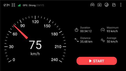اسکرین شات 1 برنامه GPS Speedometer : Odometer HUD