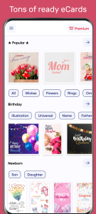 اسکرین شات 1 برنامه eCards: Greeting card maker!