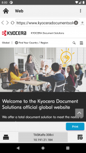 اسکرین شات برنامه KYOCERA Mobile Print 2