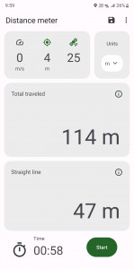 اسکرین شات 1 برنامه Distance meter