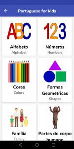 اسکرین شات 1 برنامه Portuguese For Kids